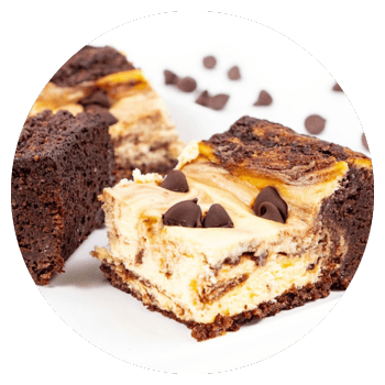 Cheesecake brownies made with powdered allulose.