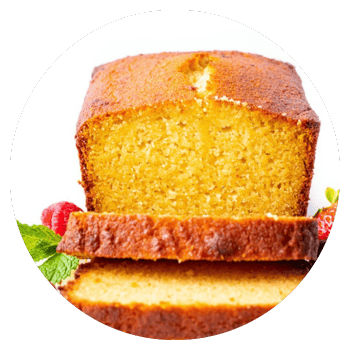Pound cake made with blanched almond flour.