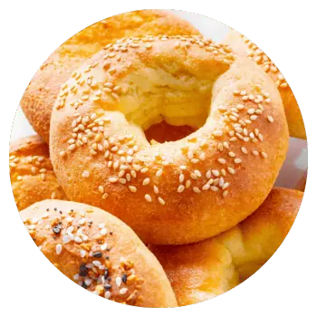 A pile of almond flour bagels.