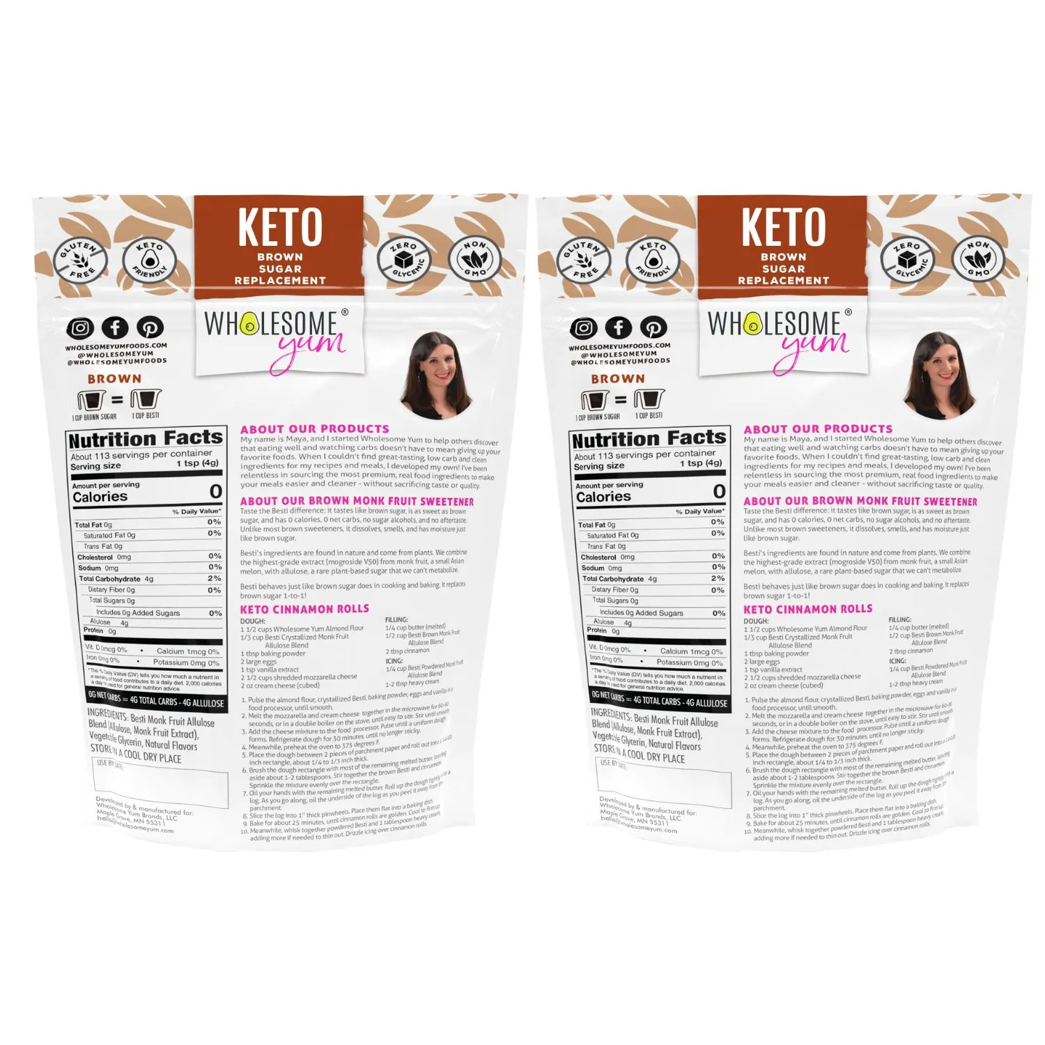Besti brown monk fruit allulose blend 2 pack back. Besti brown monk fruit allulose blend 2 pack back.