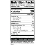 Maple flavored syrup nutrition label