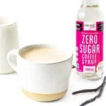 Zero sugar vanila syrup with coffee.