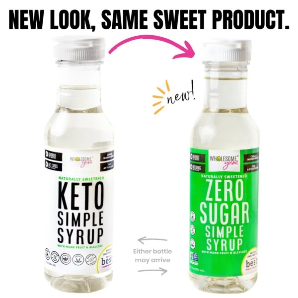 Zero sugar simple syrup new packaging.