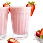 Two glasses of keto strawberry smoothie