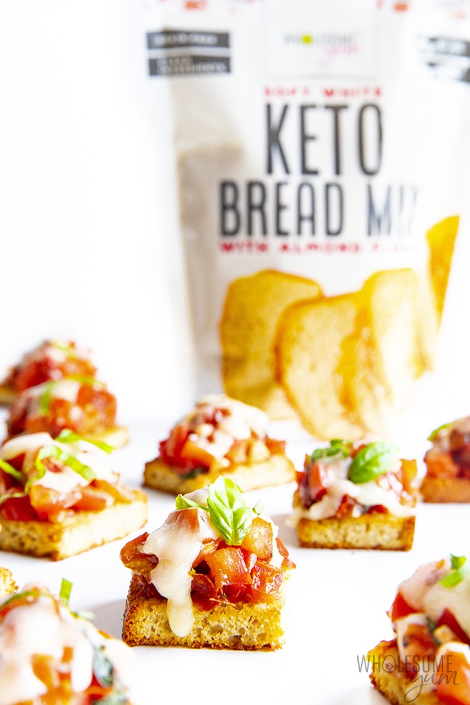 Keto bruschetta with keto bread mix