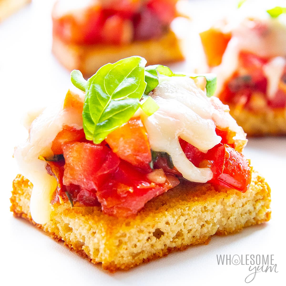 Keto bruschetta recipe close up