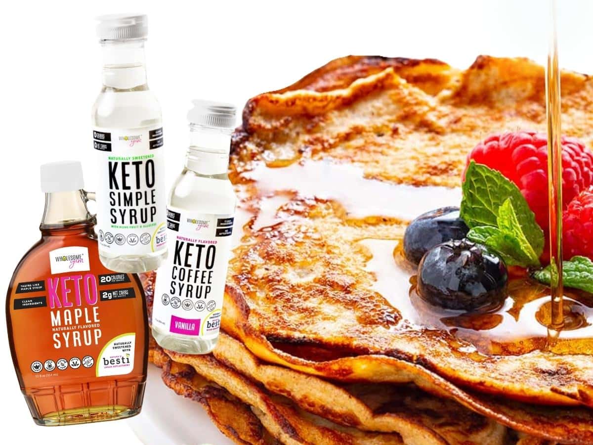Cream cheese crepes with sugar free syrups