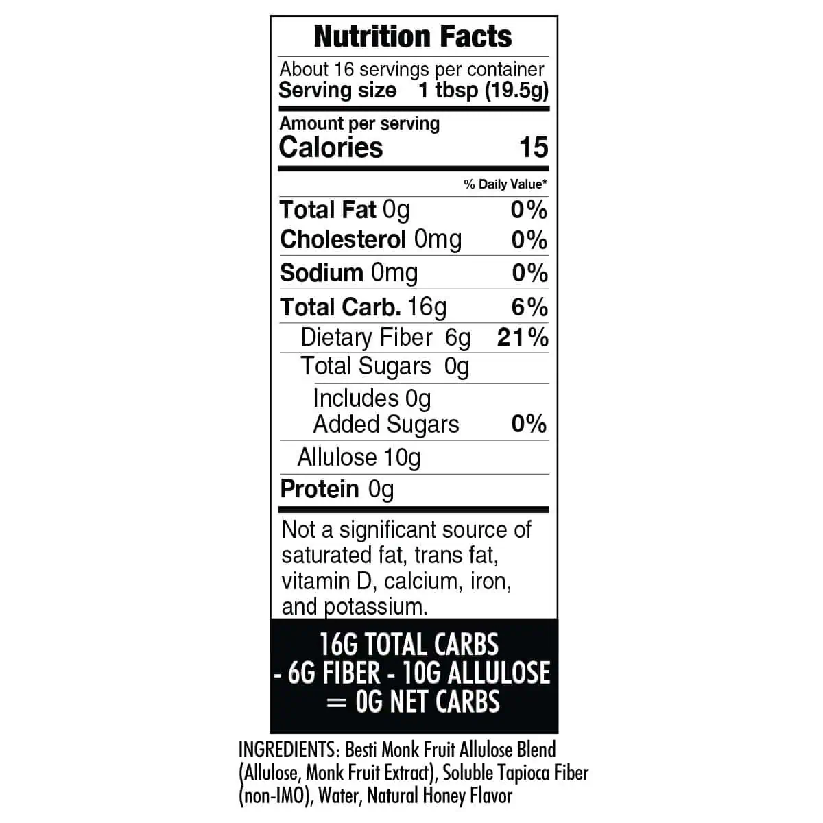 Original Honey Nutrition.