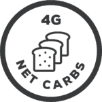 A round icon that says 4 net carbs.