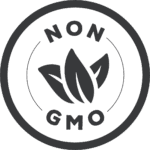 A round icon that says non gmo.