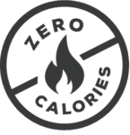A round icon that says low calories.