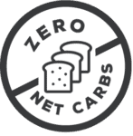 A round icon that says zero net carbs.