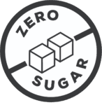 A round icon that says zero sugar.