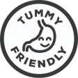 A round icon that says tummy friendly.