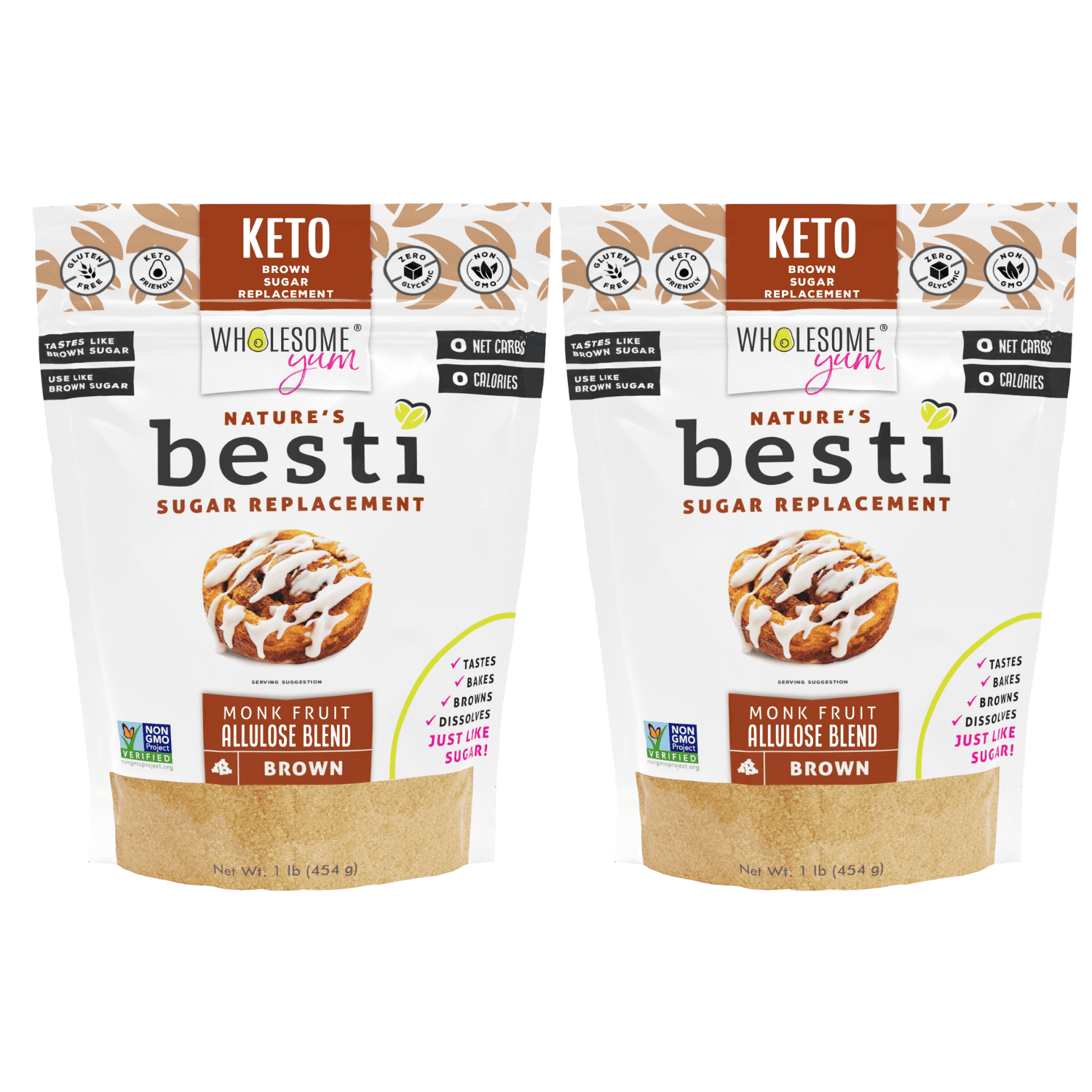 Besti Brown Monk Fruit Sweetener With Allulose 2 Pack Besti Brown Monk Fruit Sweetener With Allulose 2 Pack