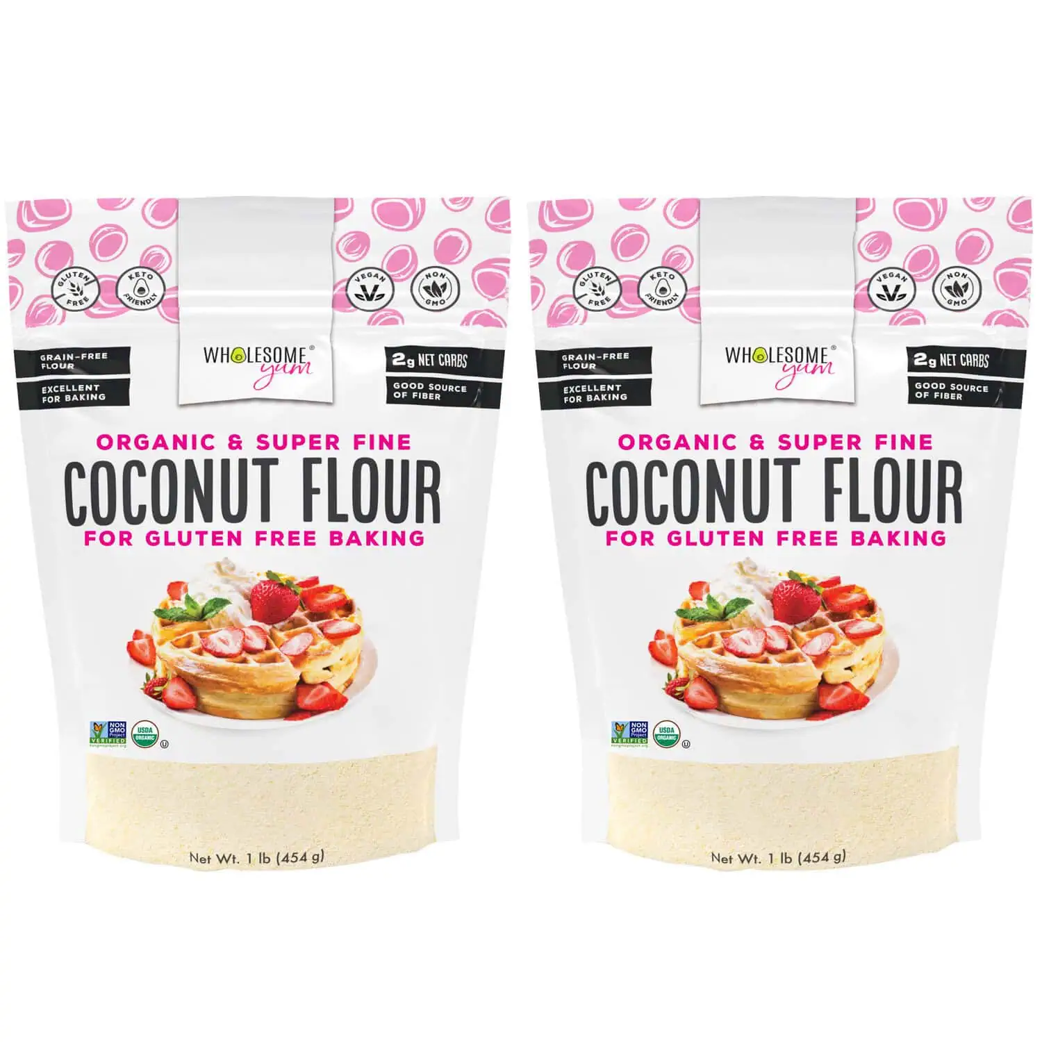 Coconut flour 2 pack front Coconut flour 2 pack front