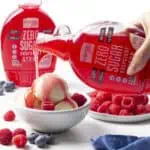 Wholesome Yum Sugar Free Raspberry Syrup on Ice Cream.
