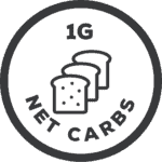 A Round Icon That Says 1 Net Carbs.