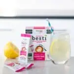 Wholesome Yum Besti Packets with lemonade.